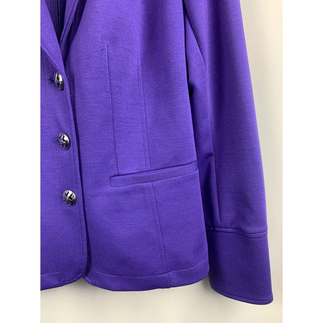 Linea By Louis DellOlio XS Purple Blazer Jacket With Silver Buttons