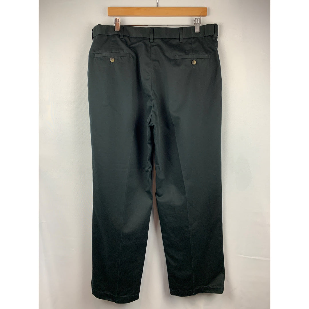 Haggar Mens Select No-Iron Cotton Pants 38 X 29 Black