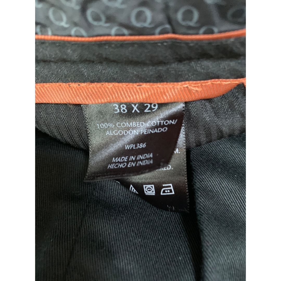 Haggar Mens Select No-Iron Cotton Pants 38 X 29 Black
