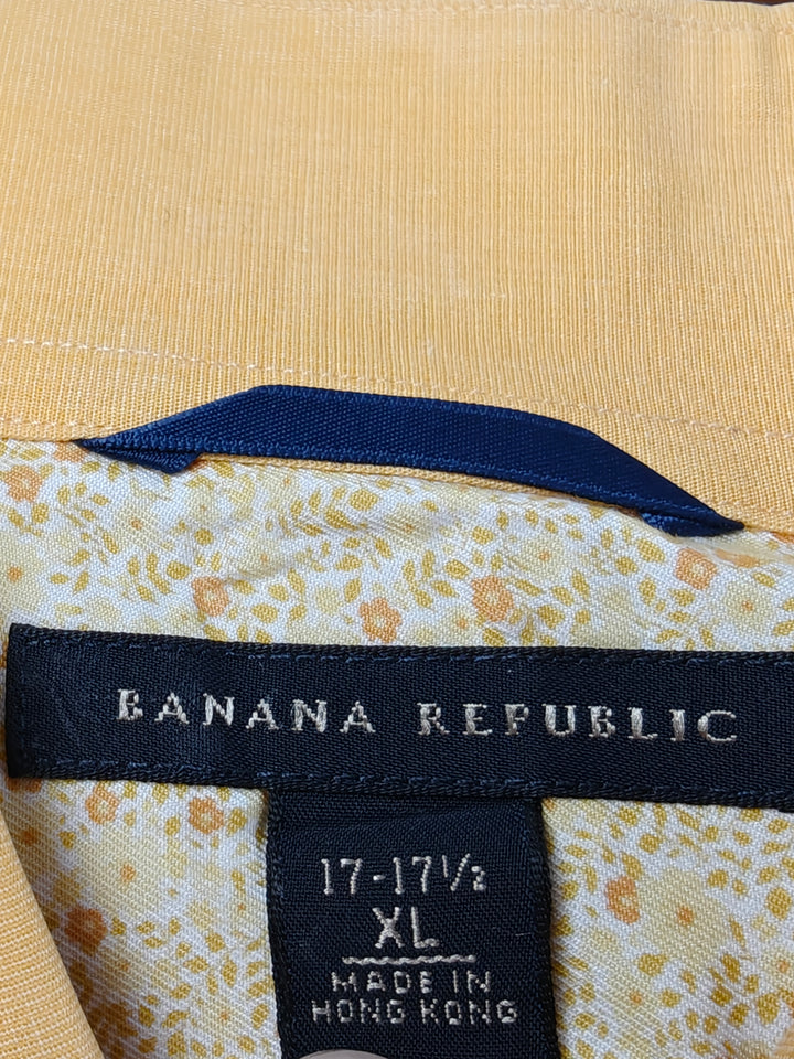 Men’s Banana Republic Dress Shirt Yellow XL 17-17.5