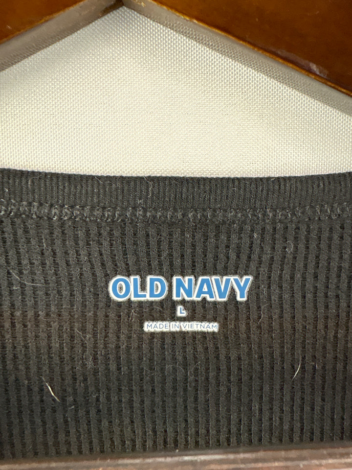 Women’s Old Navy Large Black Thermal Long Sleeve Graphic Shirt