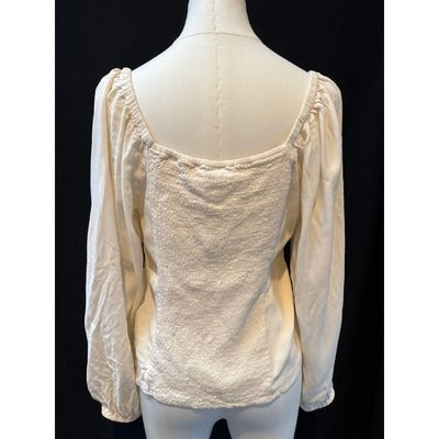 Women’s Old Navy Crème Square neck Long sleeve Top Sz L