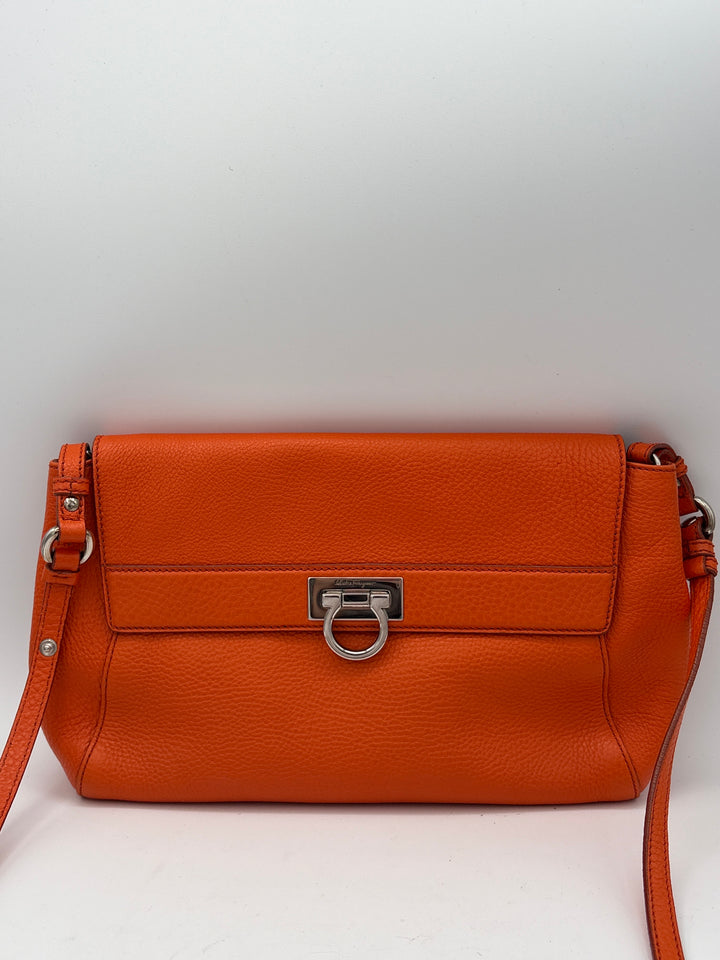 Women’s Salvatore Ferragamo Orange Leather Crossbody Purse