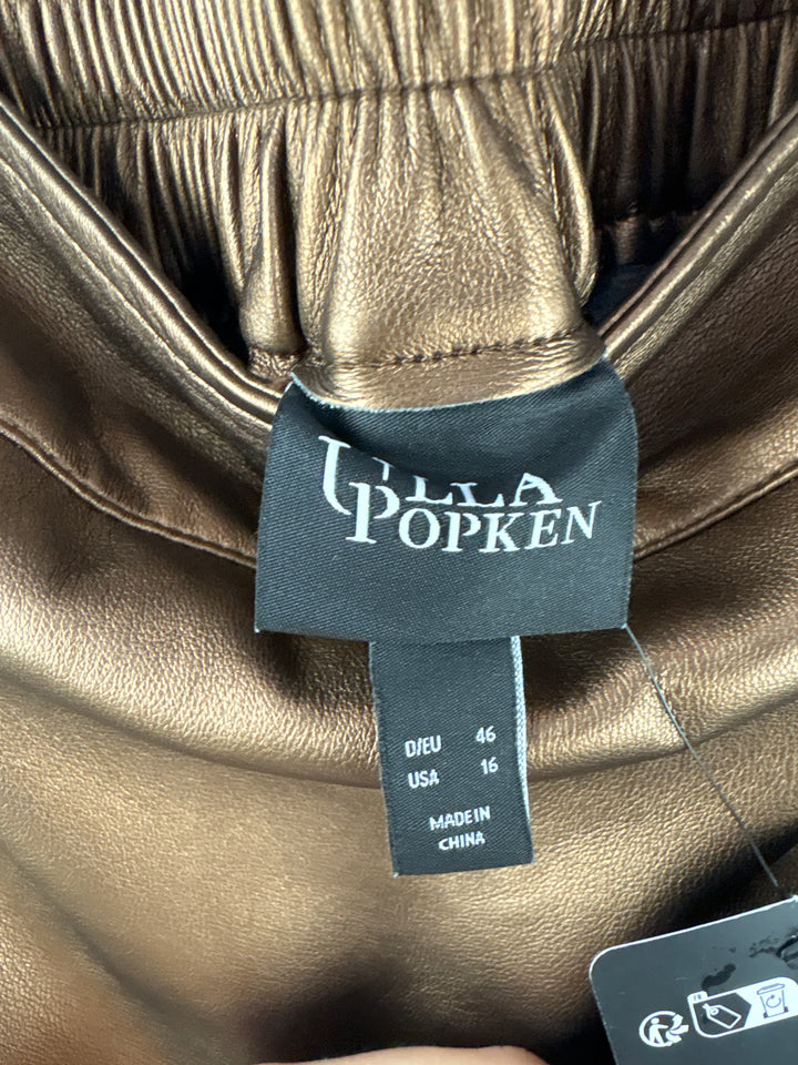 Women’s Ulla Popken Size 16 Bronze Faux Leather Midi Skirt
