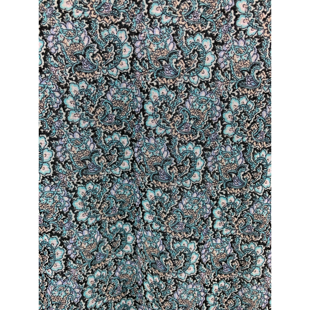 The Limited Womens M Teal Paisley Short Sleeve