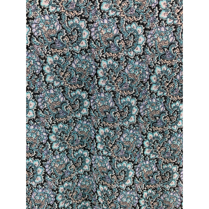 The Limited Womens M Teal Paisley Short Sleeve
