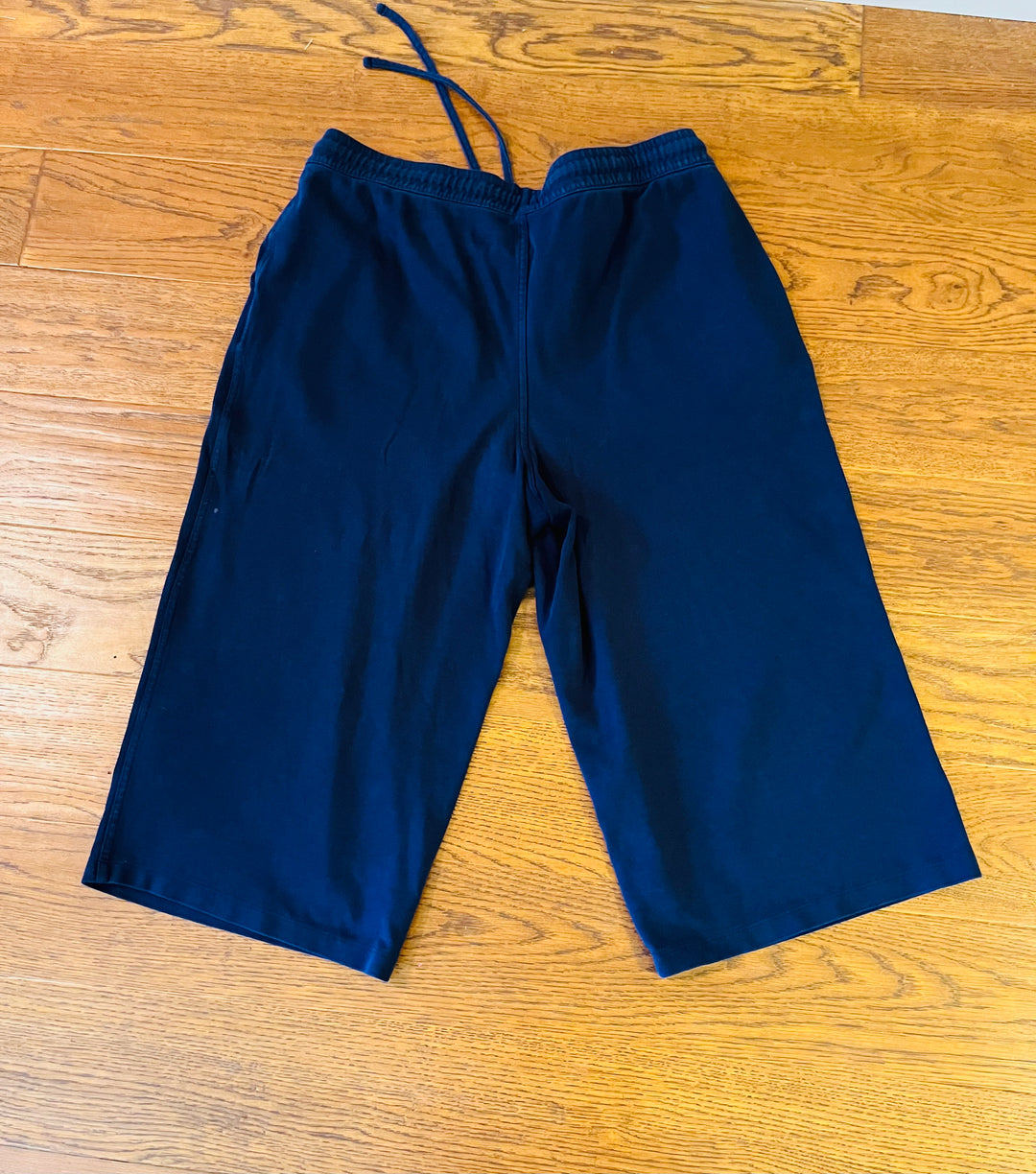 Lands’ End Sport Knit Cropped Pants Women’s Large Navy Pull-On Stretch Casual