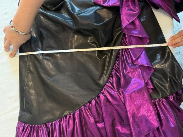 TD4 by Electra Vintage 80s Black Purple Foil Dress