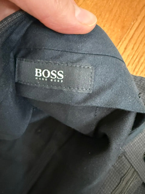 BOSS Dark Brown/Black Check Dress Slacks – Size 34R, Inseam 31.5