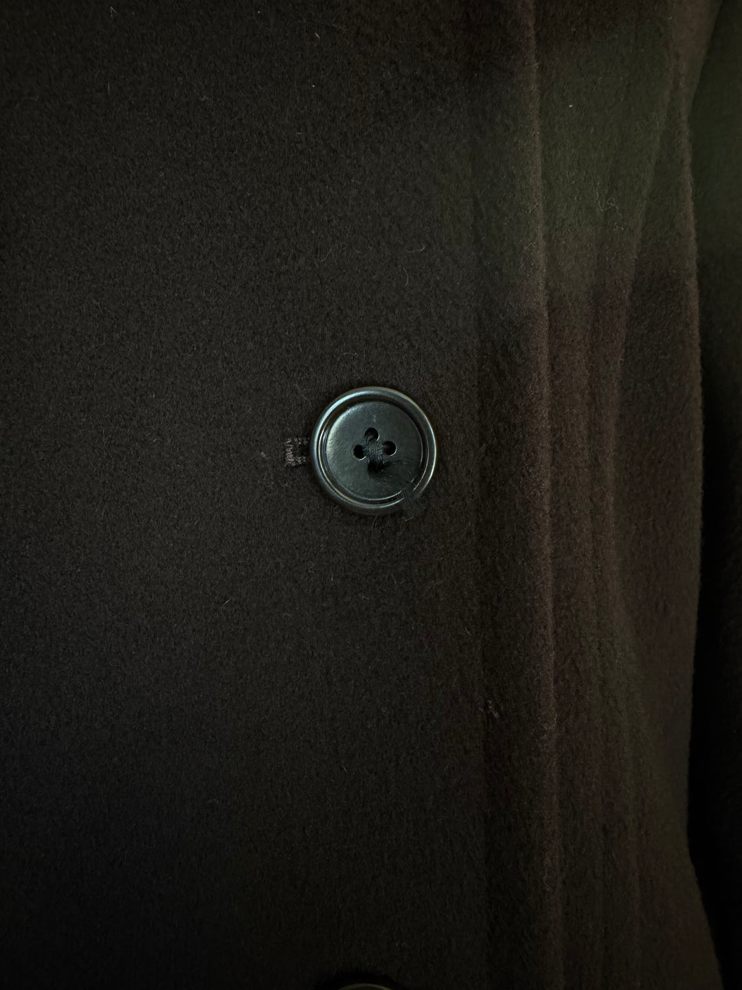 Vintage Calvin Klein 100% Merino Wool Chocolate Brown Double-Breasted Peacoat
