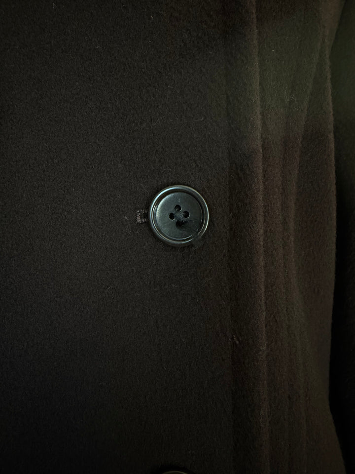 Vintage Calvin Klein 100% Merino Wool Chocolate Brown Double-Breasted Peacoat