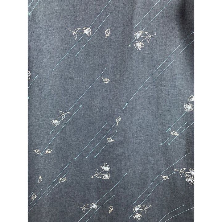 Norton Studio Petite Sleeveless Blue Linen Maxi Dress