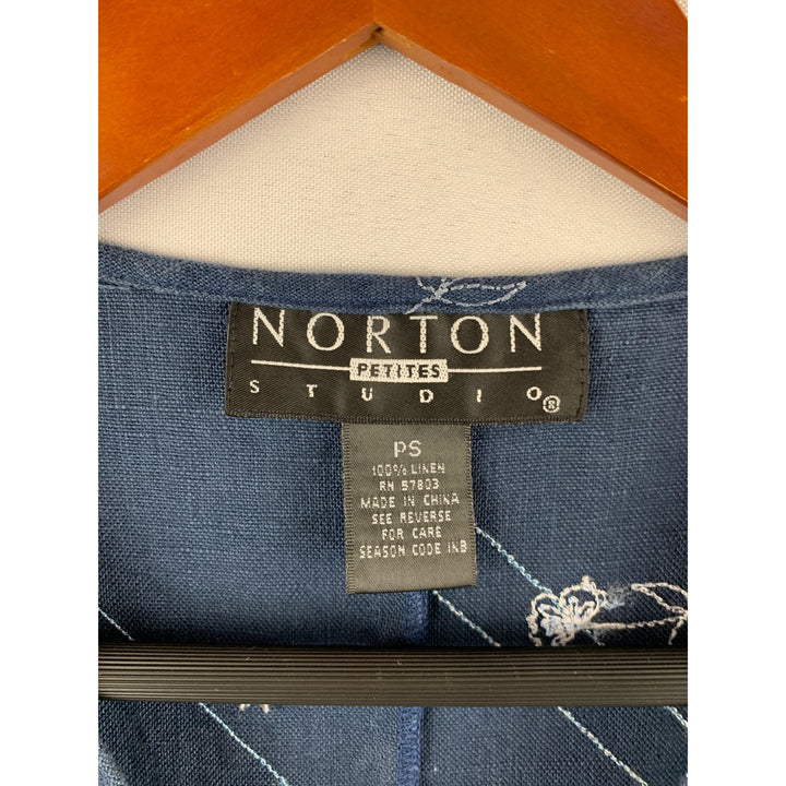 Norton Studio Petite Sleeveless Blue Linen Maxi Dress