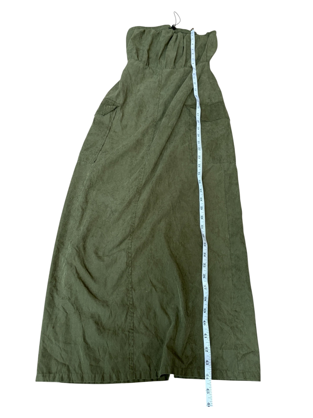 Forever 21 Olive Green Military Bandeau Midi Zip up women's dress, Size S