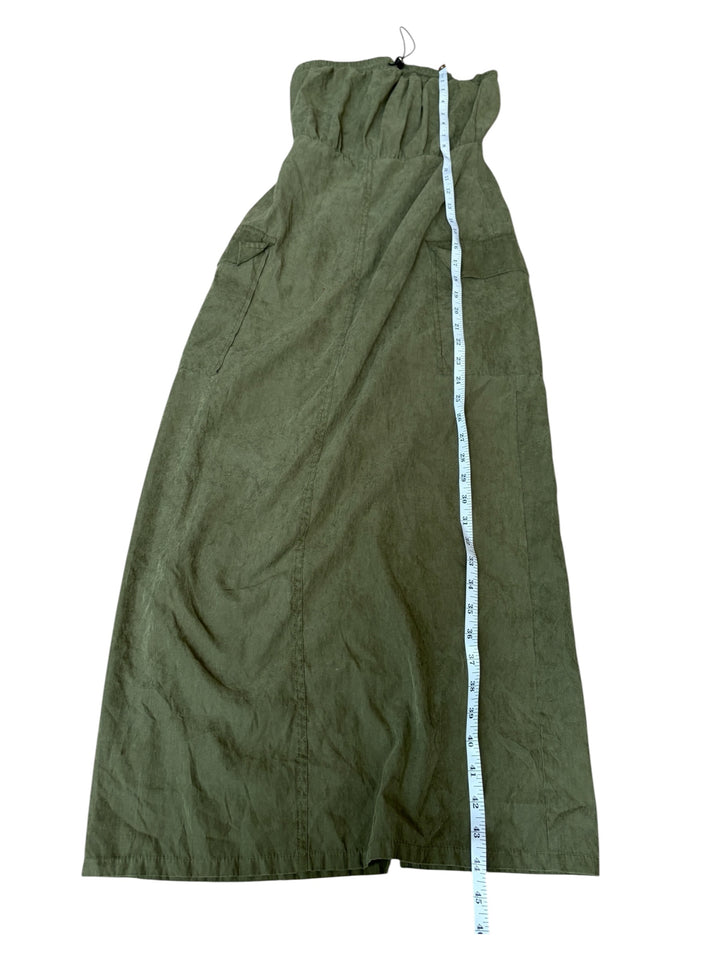 Forever 21 Olive Green Military Bandeau Midi Zip up women's dress, Size S