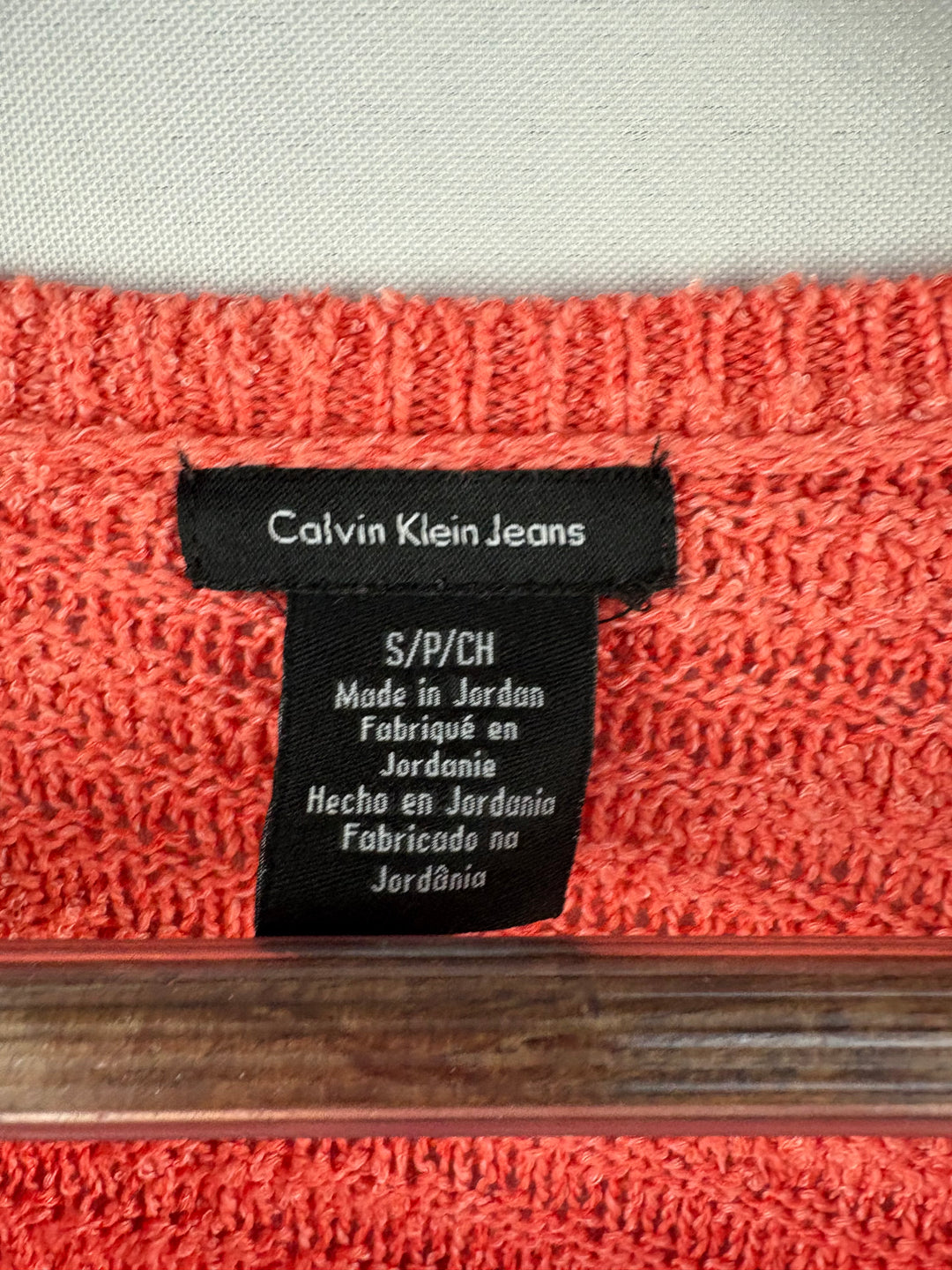 Women’s Calvin Klein Jeans Small Salmon Knit Sweater