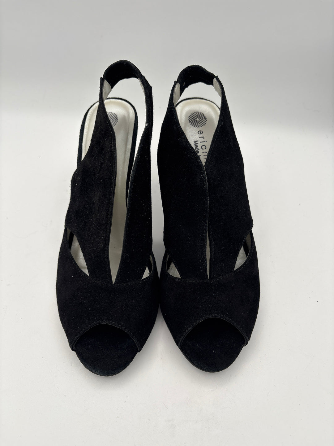 Women’s Eric Michael Size 8.5 Black Suede Slingback Pumps