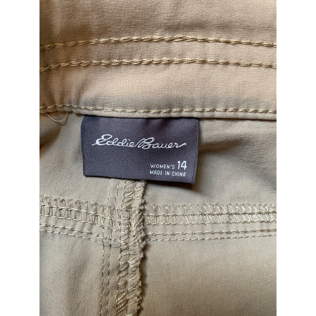Eddie Bauer Womens Beige Nylon/Spandex Casual Shorts Size 14
