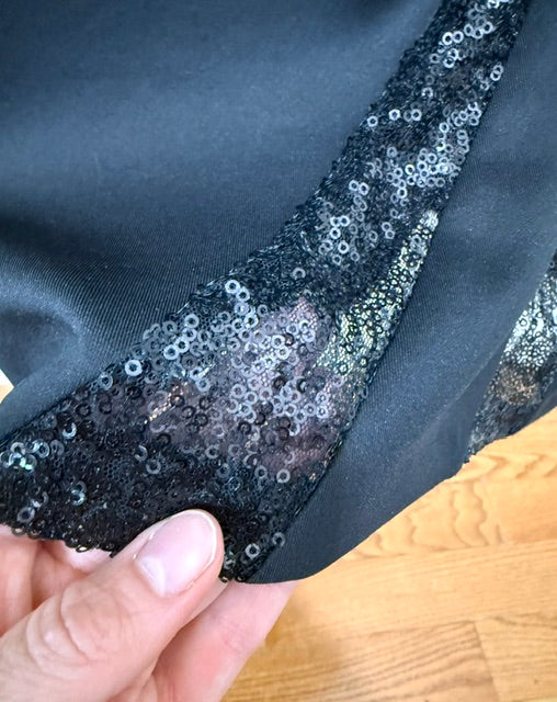 GUESS Black Sequin Panel Little Black Dress Sz10