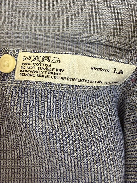 Charles Tyrwhitt Non‑Iron Slim Fit Textured Blue/Black Shirt SzL(16/35)