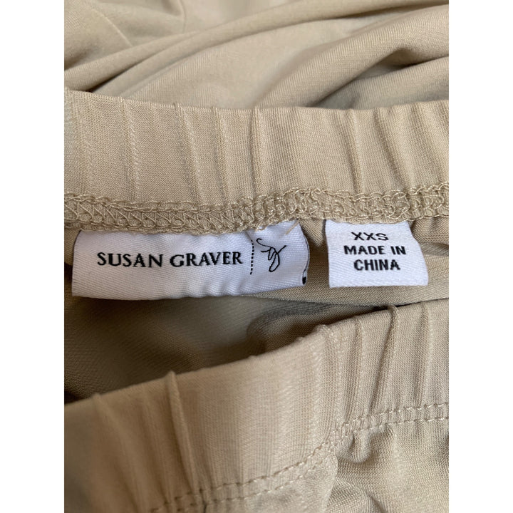 Susan Graver Beige Flared Hem Skirt XXS