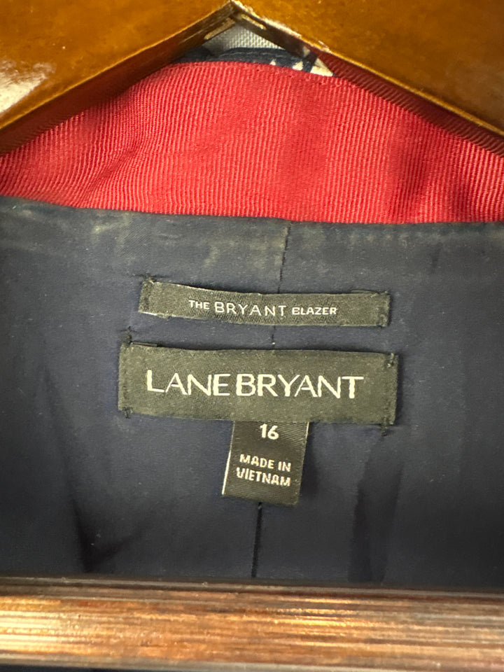 Women’s Lane Bryant Size 16 Navy Blue Floral Blazer