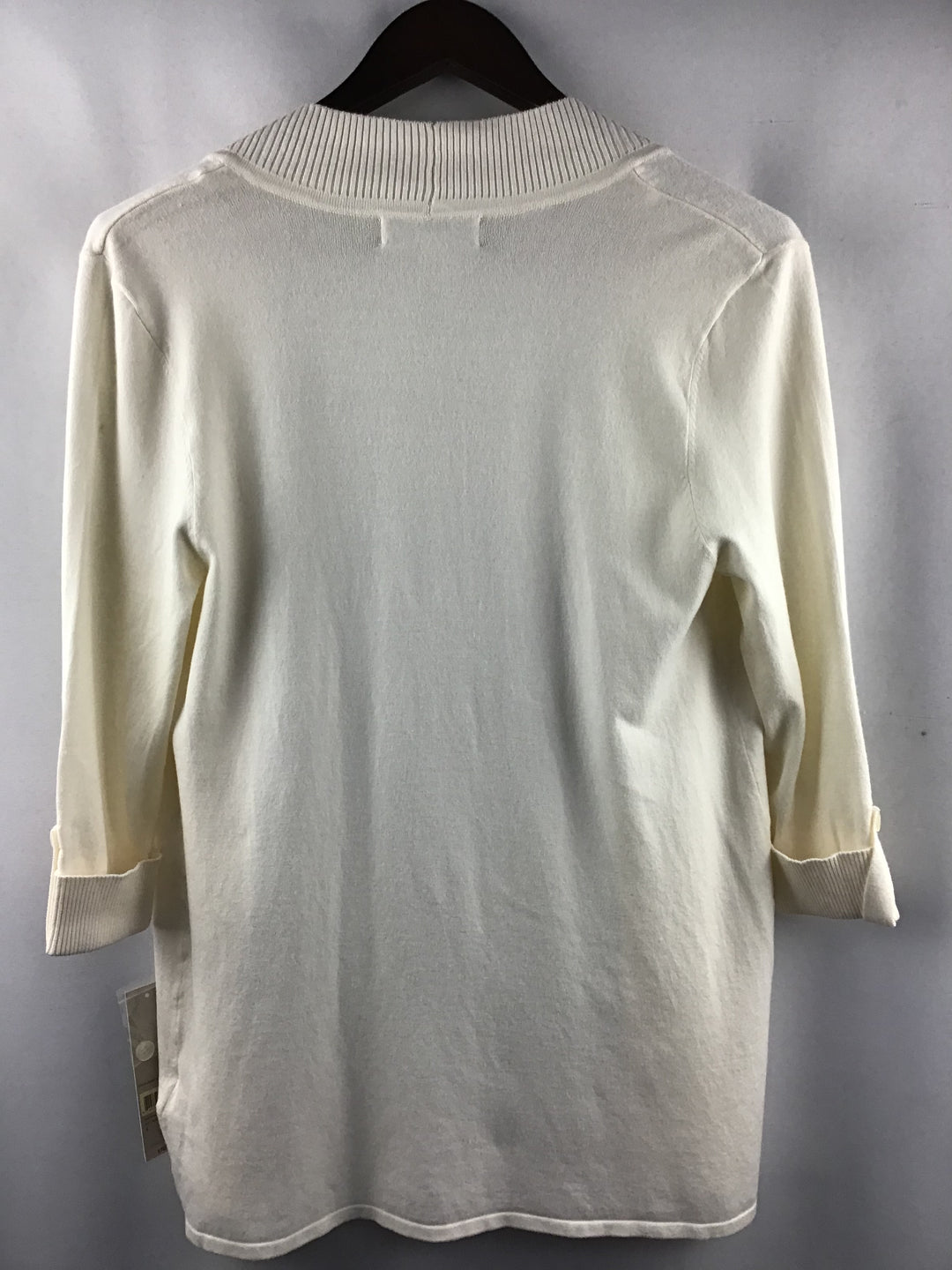 Women’s Laura Ashley Off-White 3/4 Sleeve Lightweight Knit Cardigan Size S