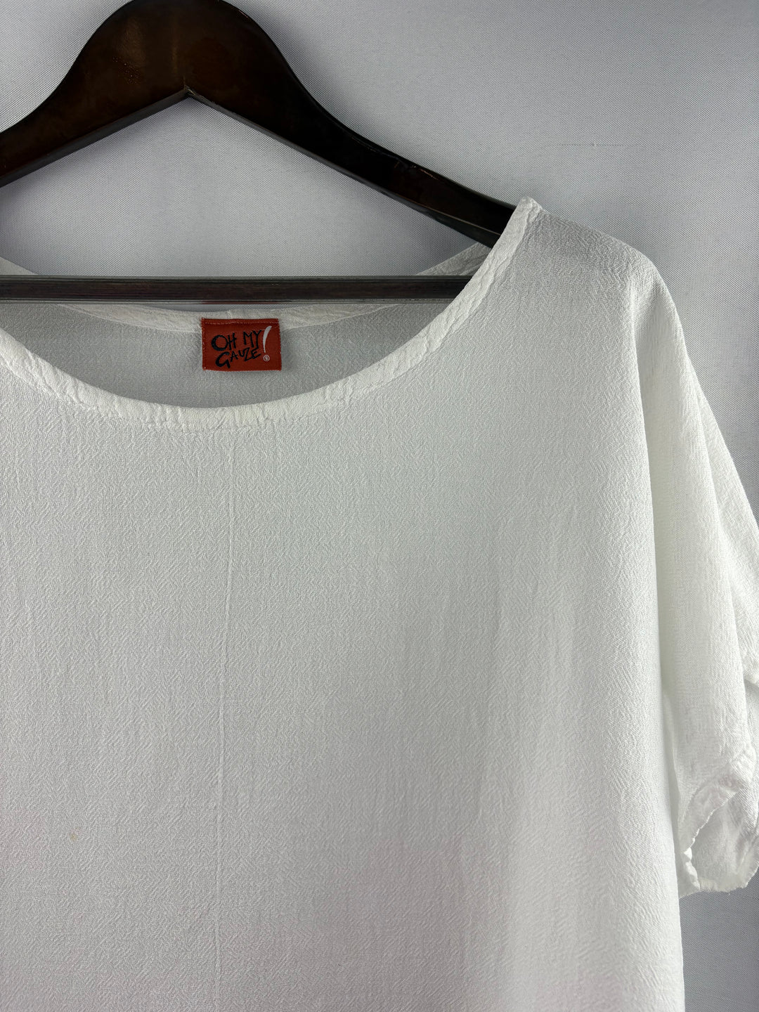Women’s Oh My Gauze! XXL White Short Sleeve Blouse