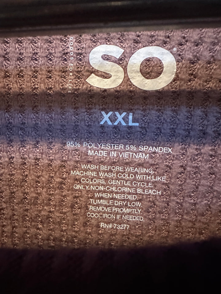 Women’s SO Waffle Knit Blush Pink Sweater Size XXL