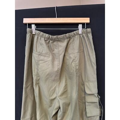 Love Mood L Olive Cargo Pants Elastic Waist & Ankle Drawstrings