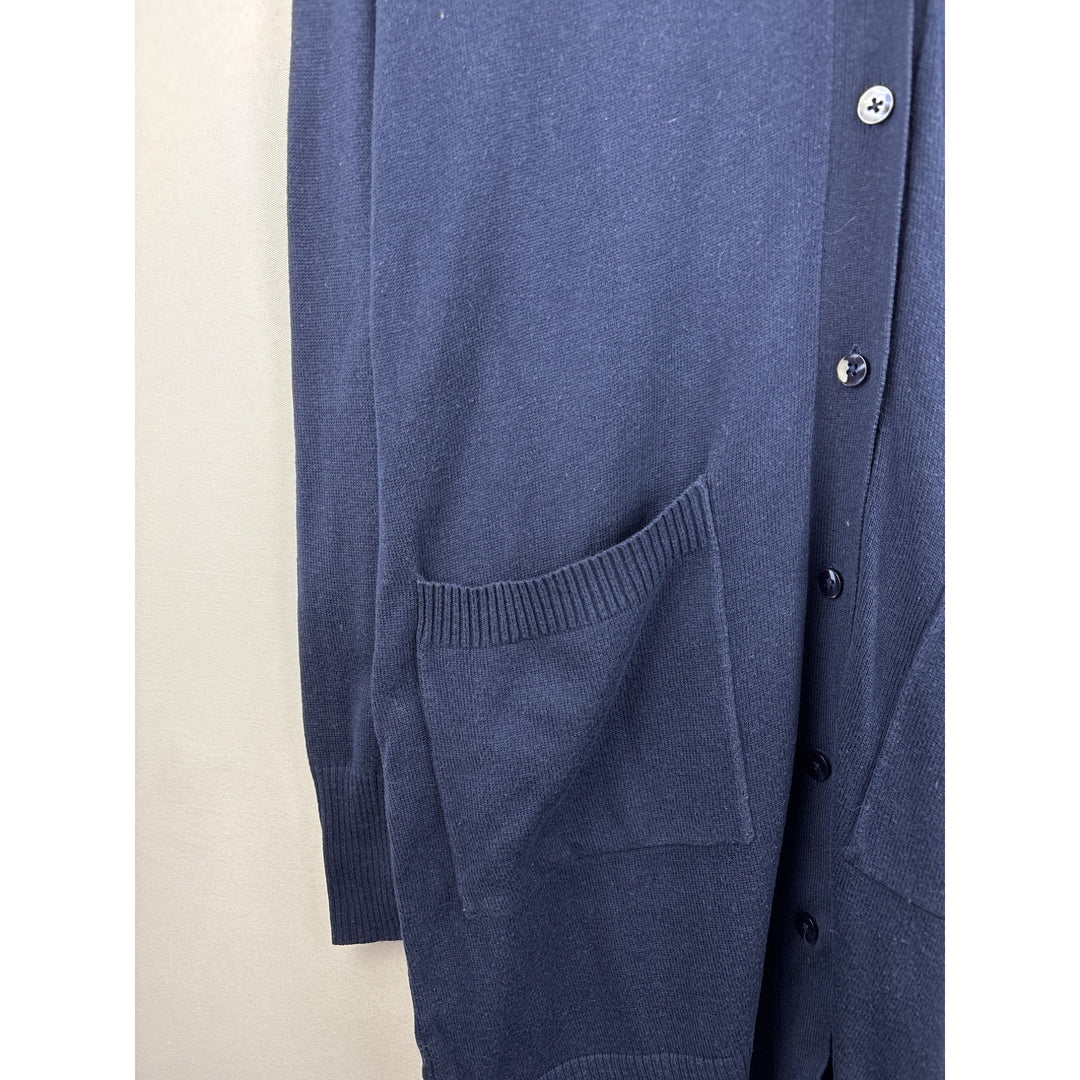 D & Co. Navy Blue Long Cardigan Sweater XS Petite