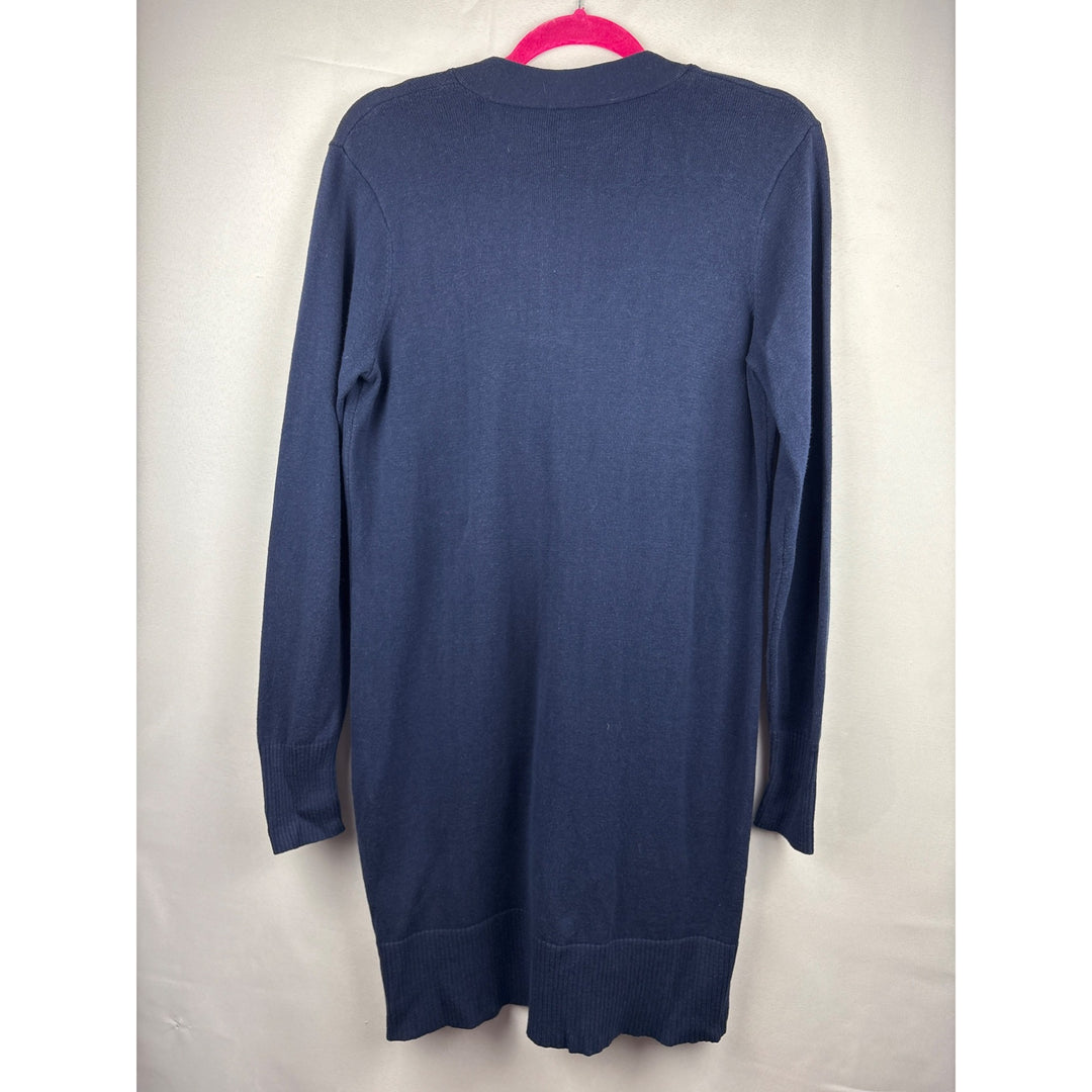 D & Co. Navy Blue Long Cardigan Sweater XS Petite