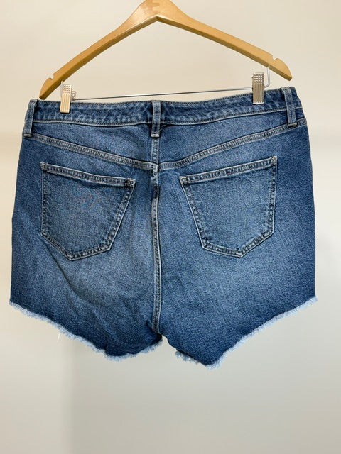 Torrid Distressed Denim Shorts Raw Hem 