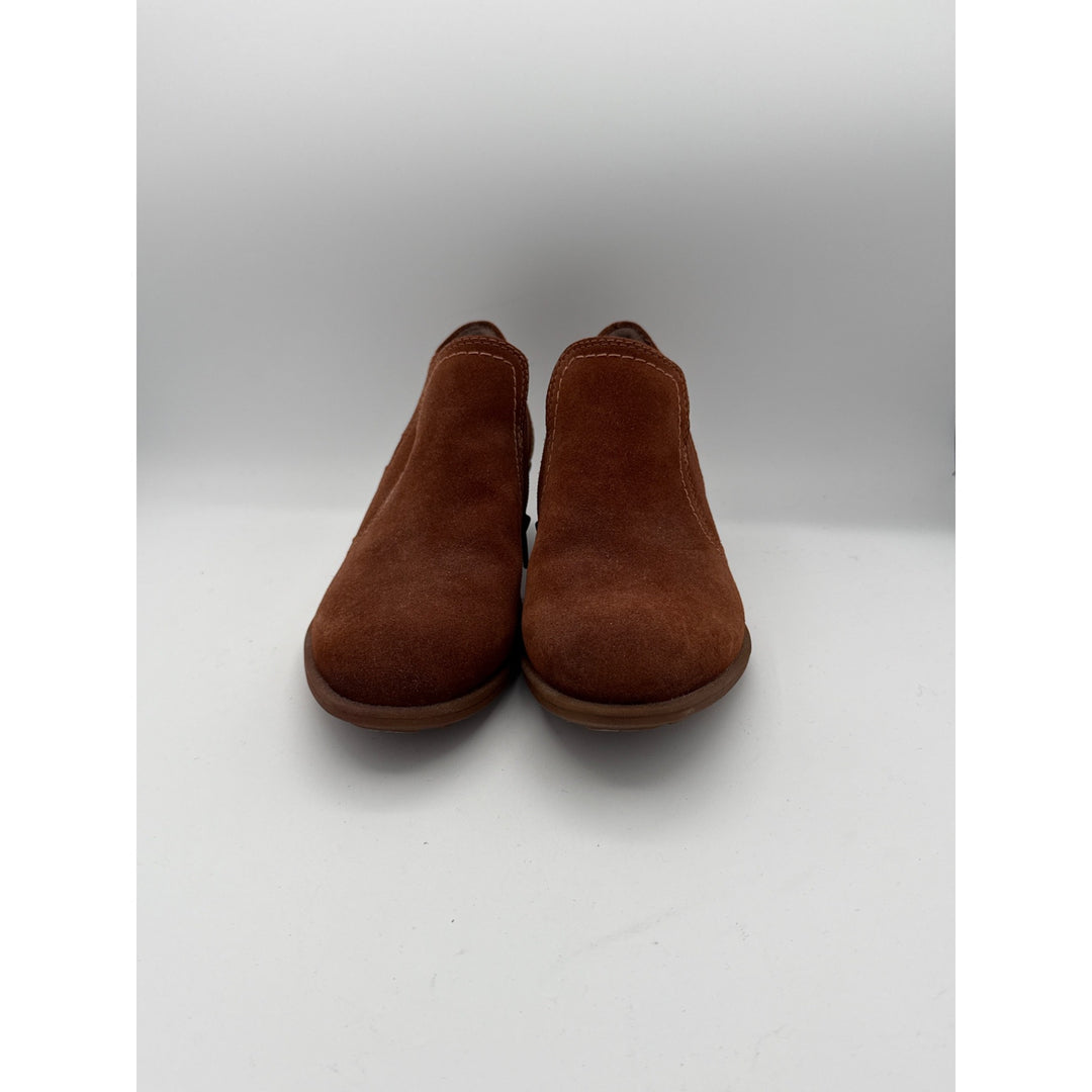Earth Origins Womens Suede Ankle Boots With Side Zipper Closure In Brown Sz 7.5