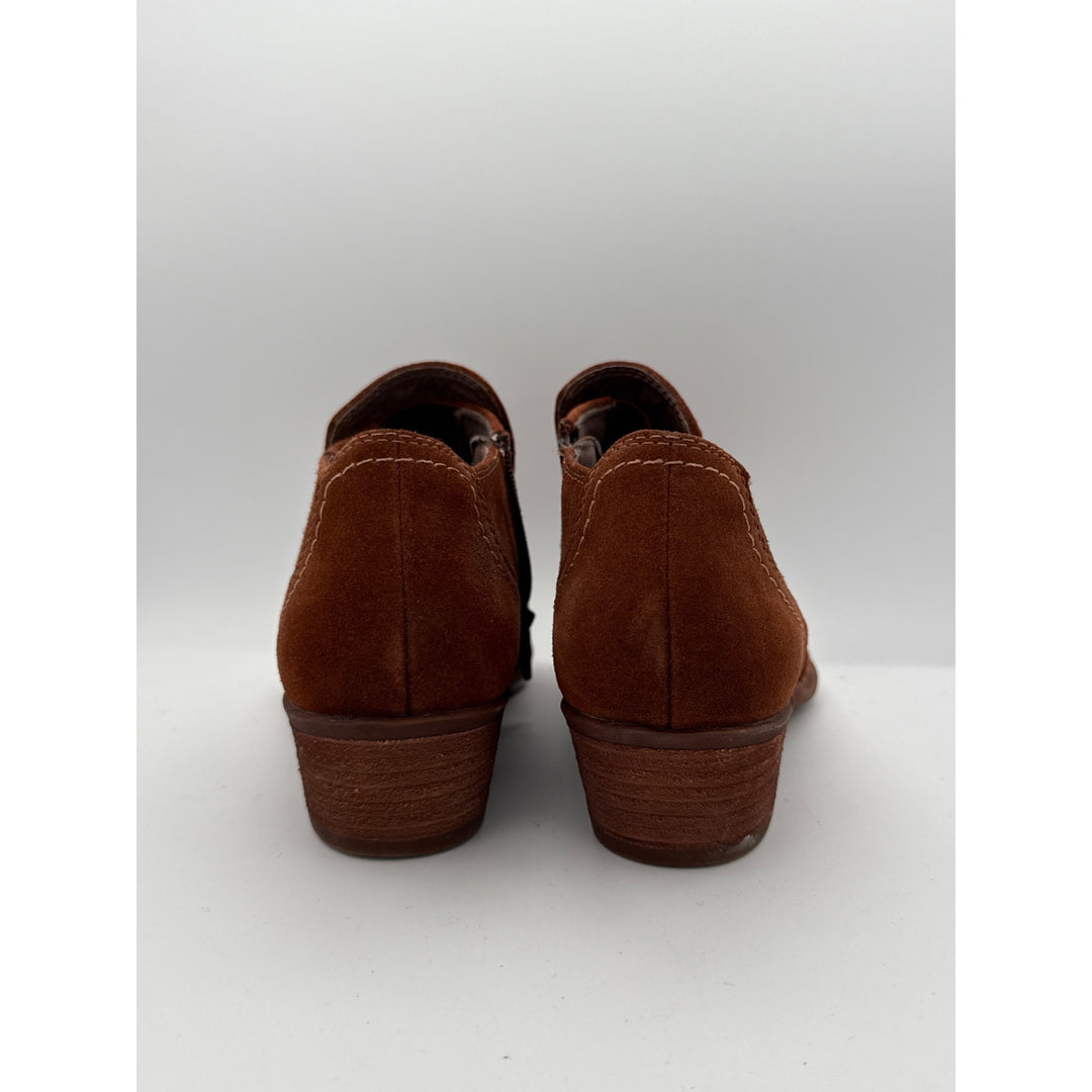 Earth Origins Womens Suede Ankle Boots With Side Zipper Closure In Brown Sz 7.5