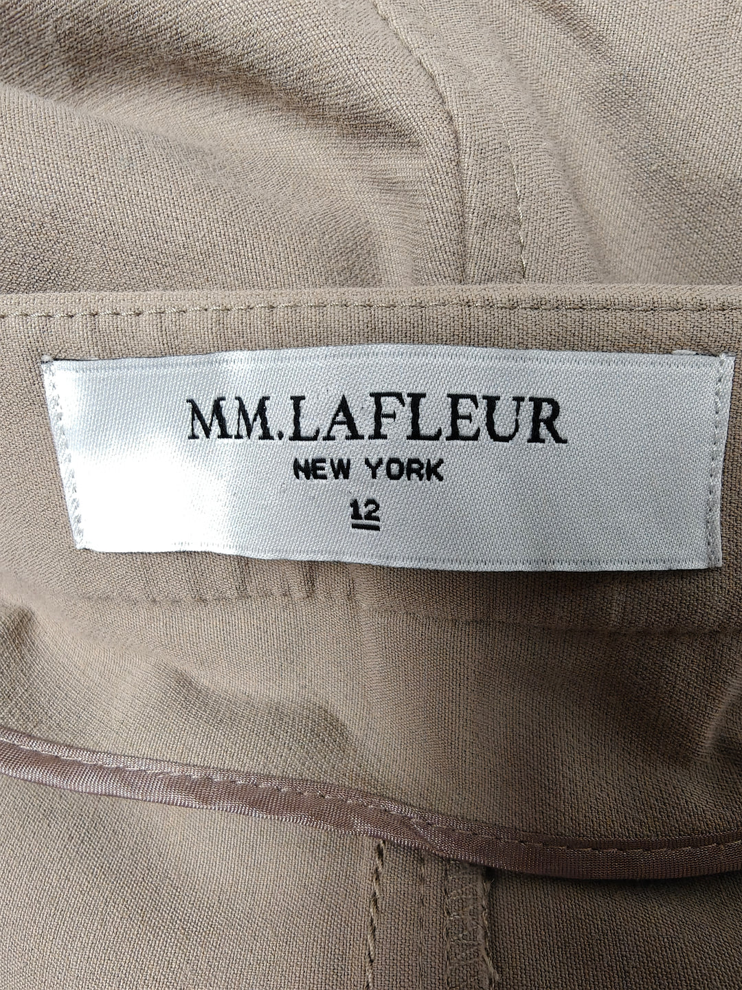 Womens MM.LaFleur Straight Leg Pants Taupe Size 12