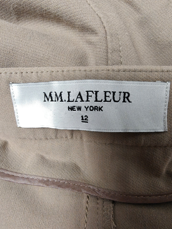 Womens MM.LaFleur Straight Leg Pants Taupe Size 12