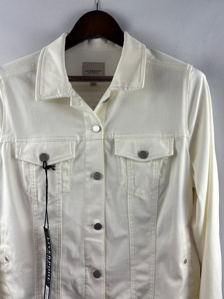 Women’s Liverpool Large White Denim Jacket