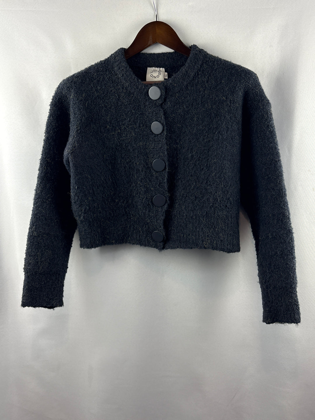 Women’s Lili Sidonio Medium Black Knit Cropped Cardigan