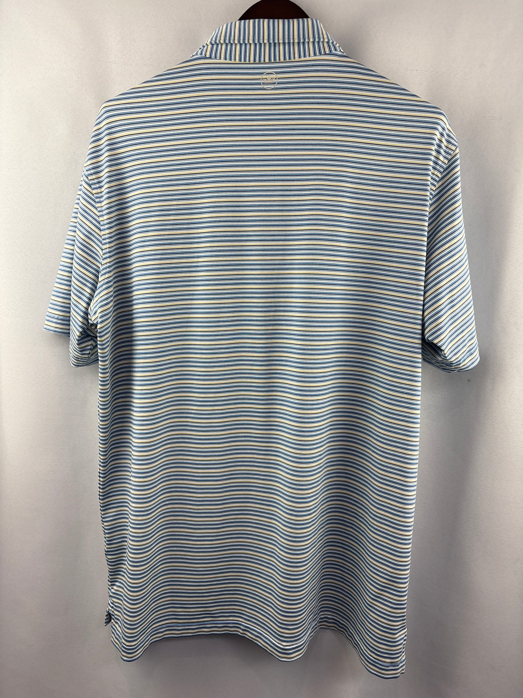 Men’s Peter Millar XL Blue, White, Black Striped Golf Polo