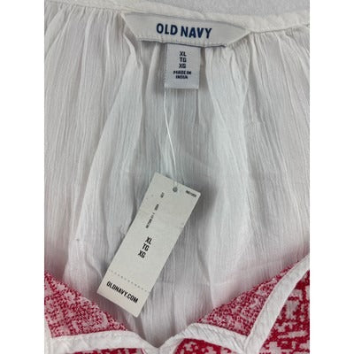 Women’s Old Navy Size XL Red, White, and Blue Short Sleeved Shirt.
