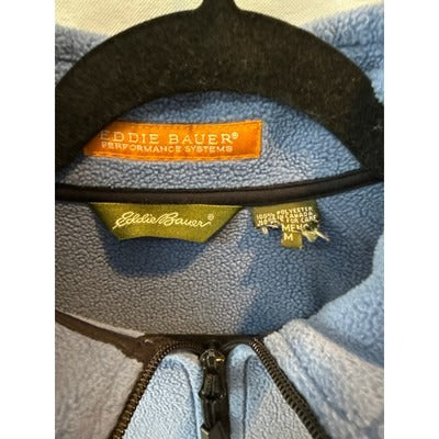 Eddie Bauer Womens Full-Zip Fleece Jacket Size M Blue & Black