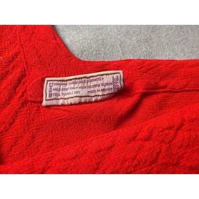 Women’s Cottonways Red Cotton Blouse Sz V-Neck Blouse Sz 3X