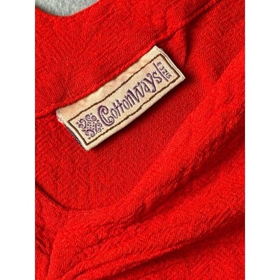 Women’s Cottonways Red Cotton Blouse Sz V-Neck Blouse Sz 3X