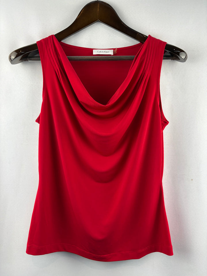Women’s Calvin Klein Medium Bright Red Sleeveless Blouse