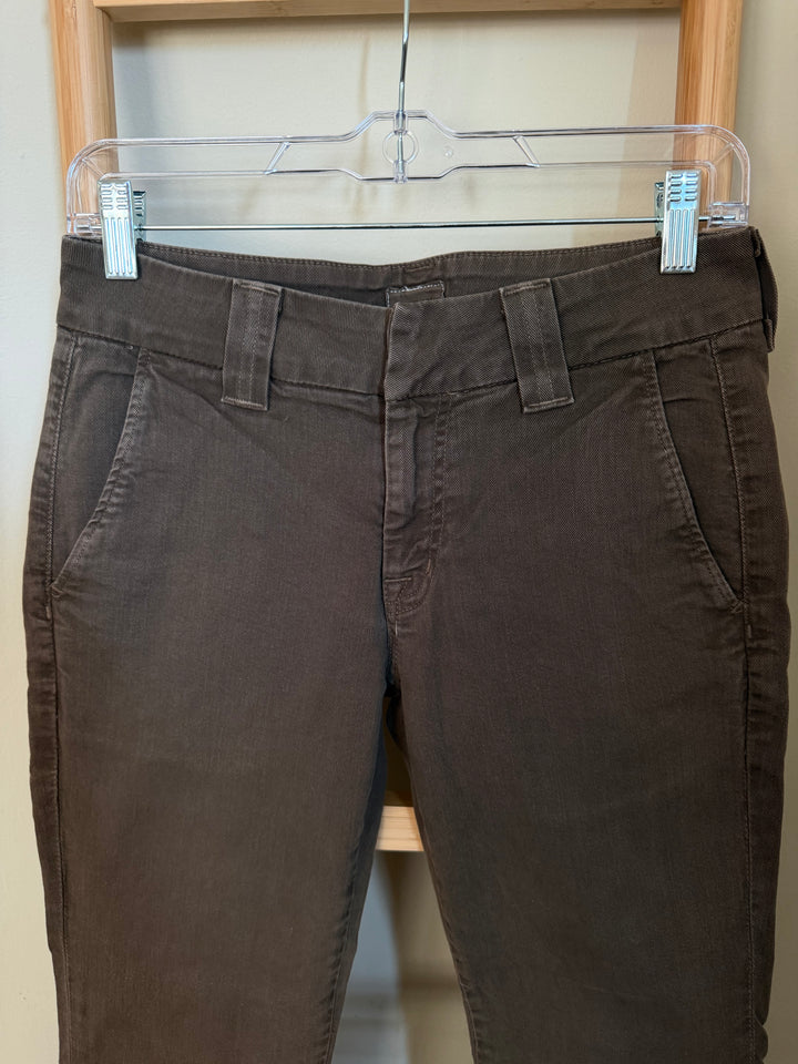 Hudson Brown Skinny Chino Pants Flap Pocket Low Rise Size 24