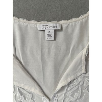 Women’s Nordstrom Signature Babydoll White Eyelet Blouse Sz M