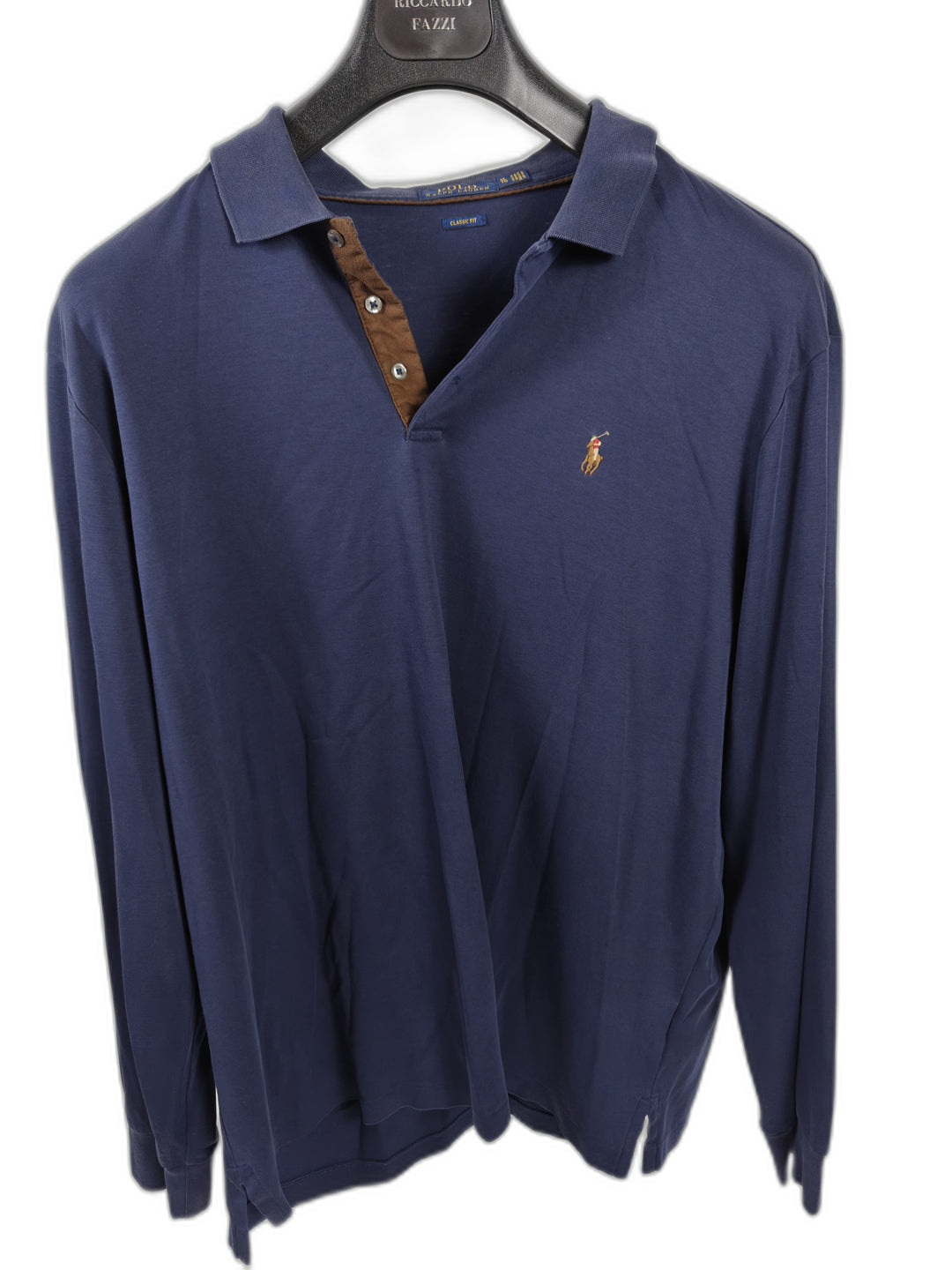 Men’s Polo Ralph Lauren Classic Fit Long Sleeve Polo Navy Blue Size XL