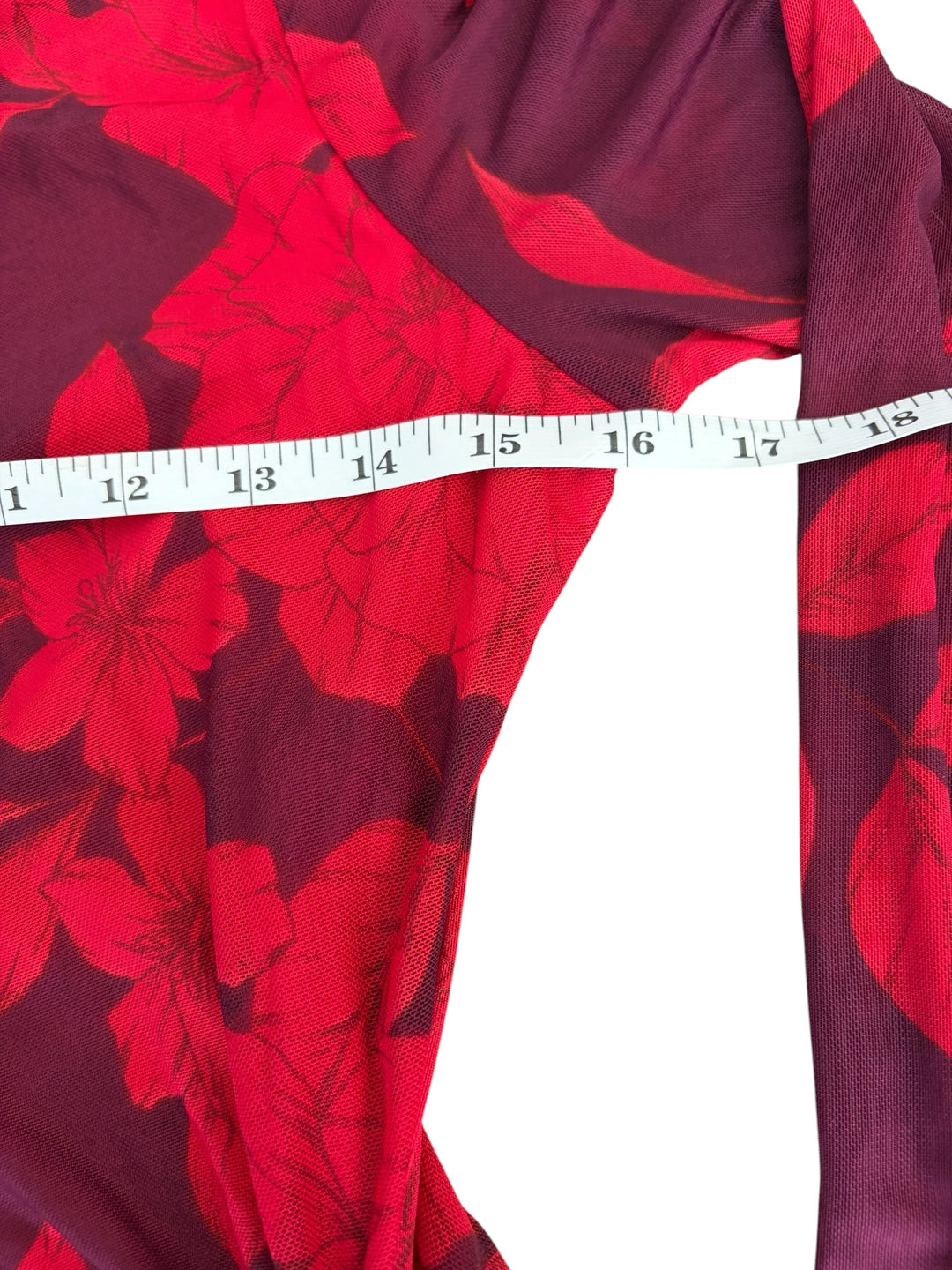Taylor Women’s Purple/Red Long Sleeve Ruched Maxi Foral Dress, Size 4