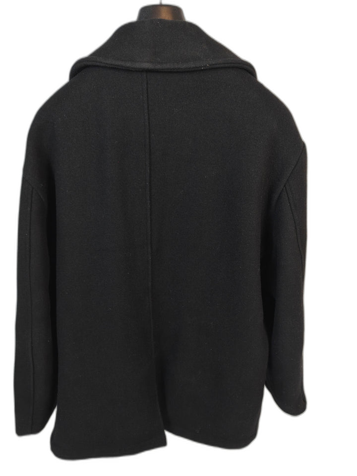 Koman Sport U.S. 760N Men's Black Wool Blend Peacoat Jacket XL Double Breasted